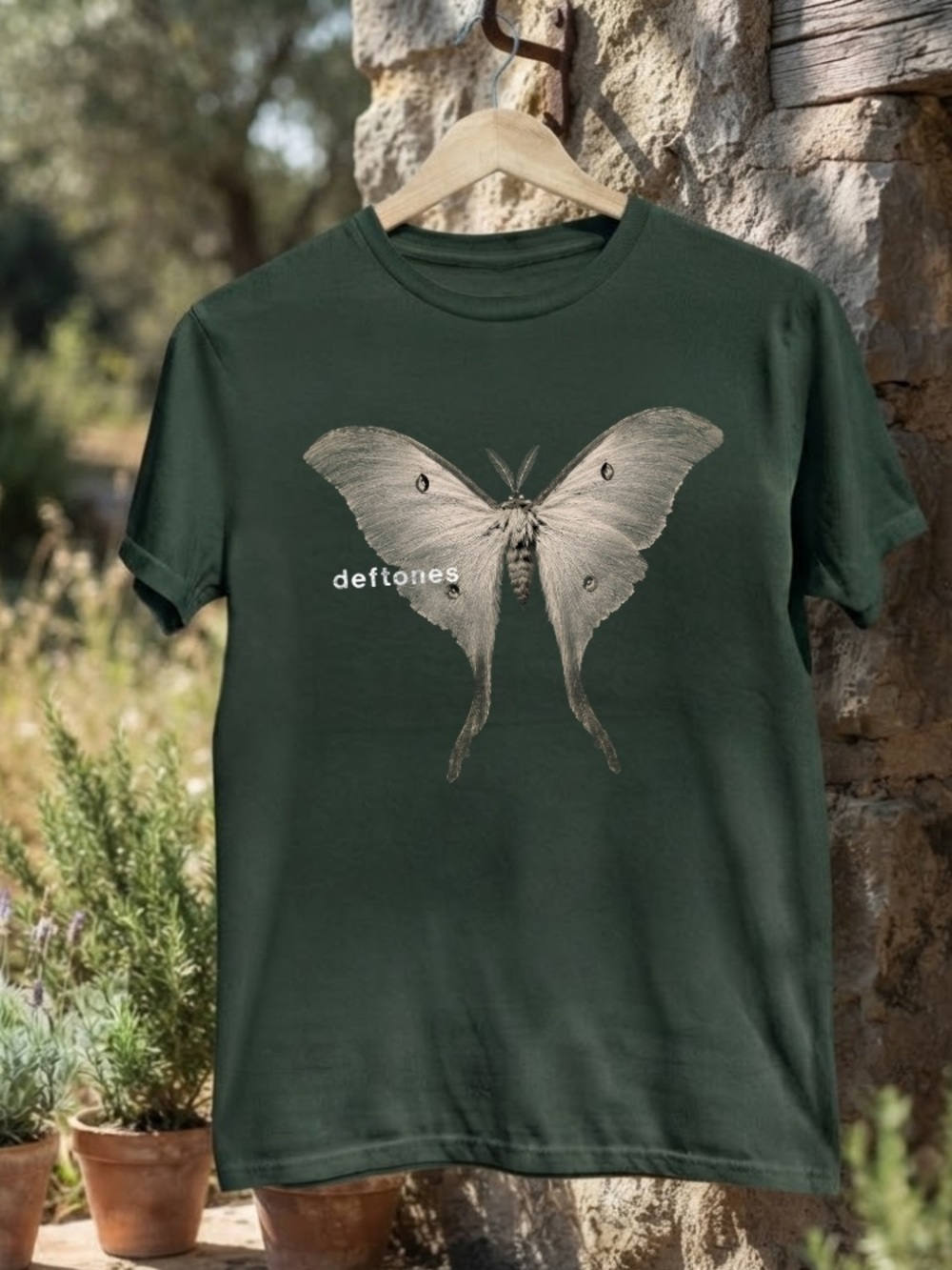 Deftones Moth Print Tee | Classic Band |  Botanical  | Deftones fans